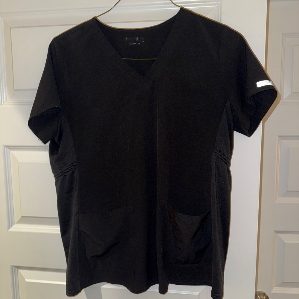Medcouture black maternity scrub top
